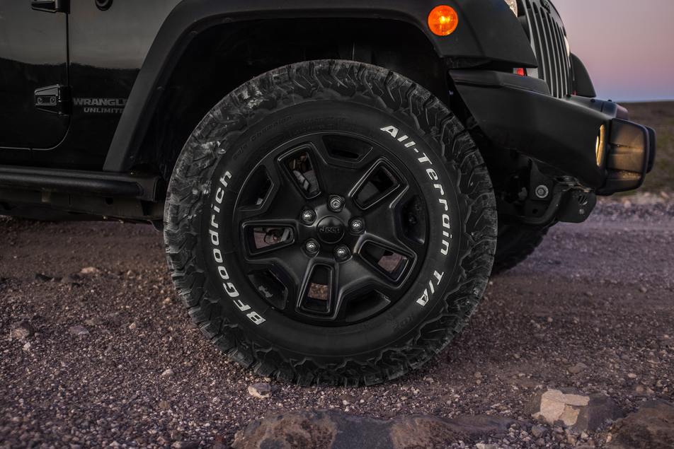 all terrain tires installed on jeep