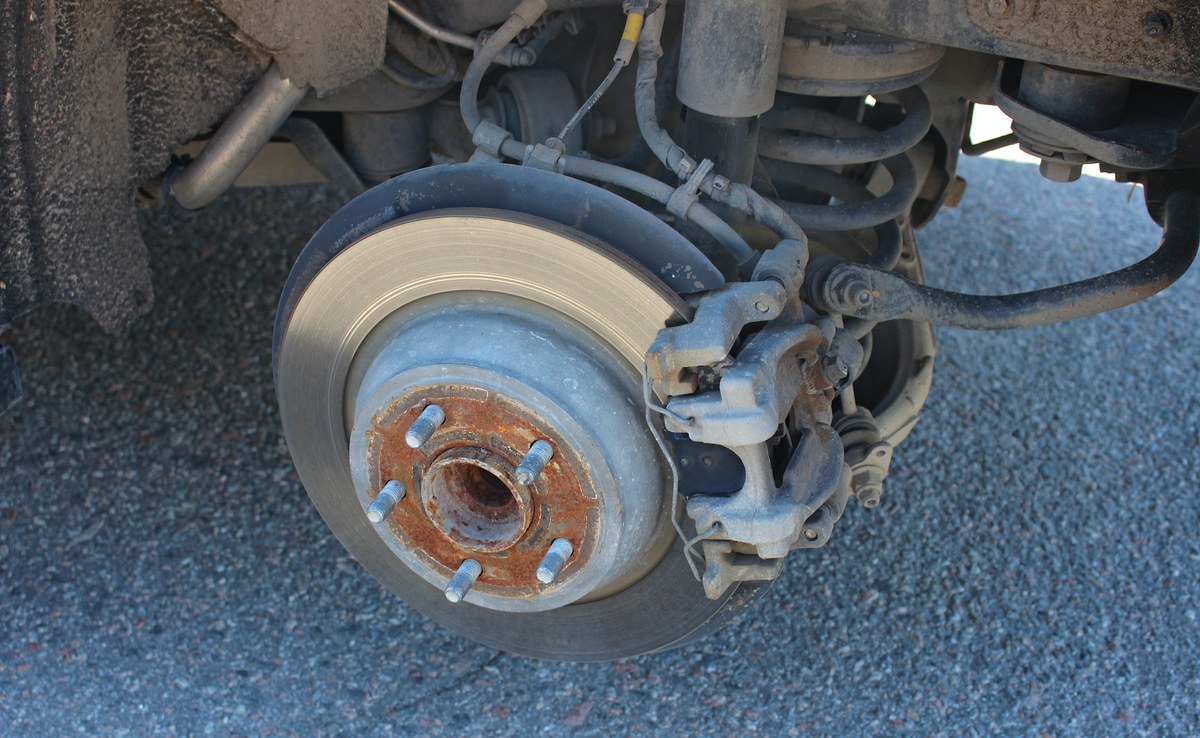 vehicle brake hose being replaced