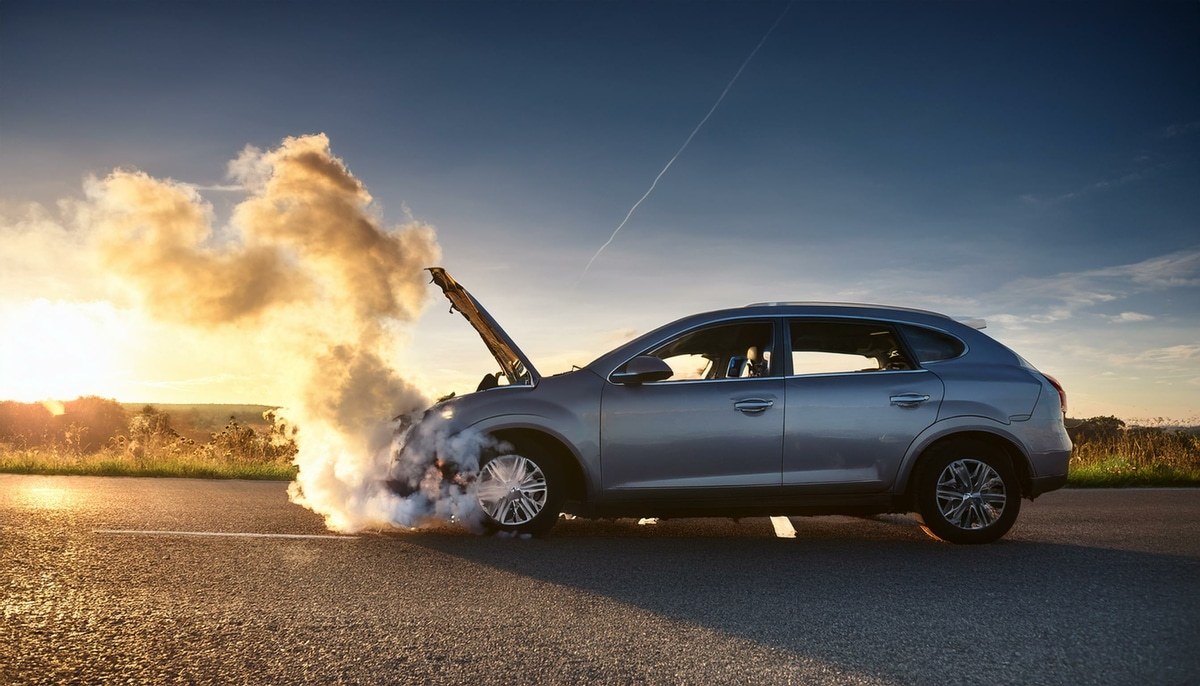 car with overheating engine