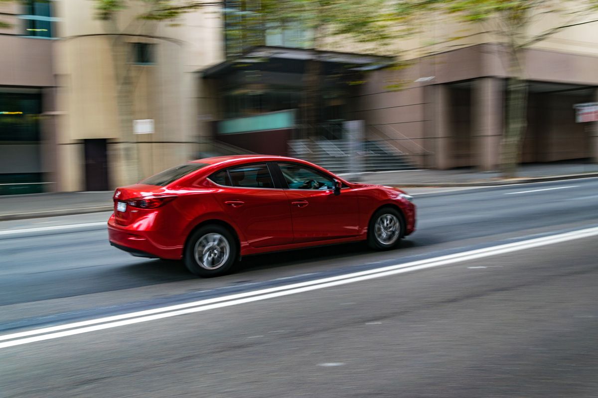 car driving efficiently down road